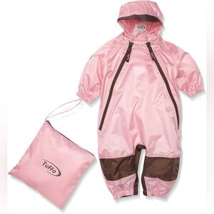 Tuffo MUDDY BUDDY Pink and Brown Rain Suit with Bag 3T